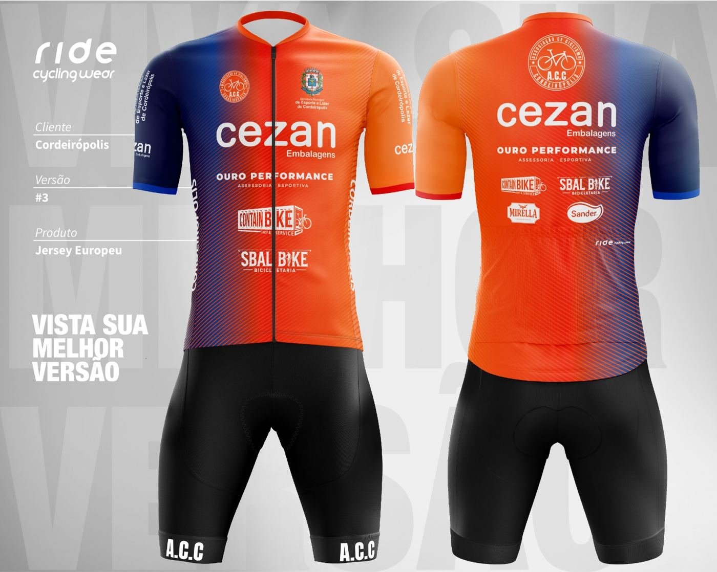 Uniforme oficial da ACC, frente e costas